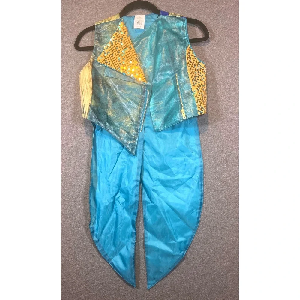 Disney Descendants 3 Uma Costume Kids 9/10 Teal Gold Pirate Sequin 4pc Set